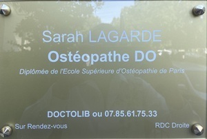 Sarah Lagarde Pontoise, Ostéopathe